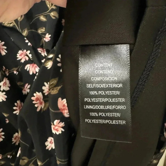 WAYF Floral Tiered Long Sleeve Black Pink Puff Sleeve Mini Dress Worn Once! - Picture 5 of 9